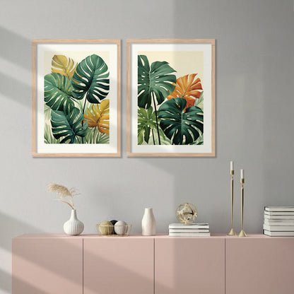 Nature Inspired Tropical Leafs Painting-Kotart