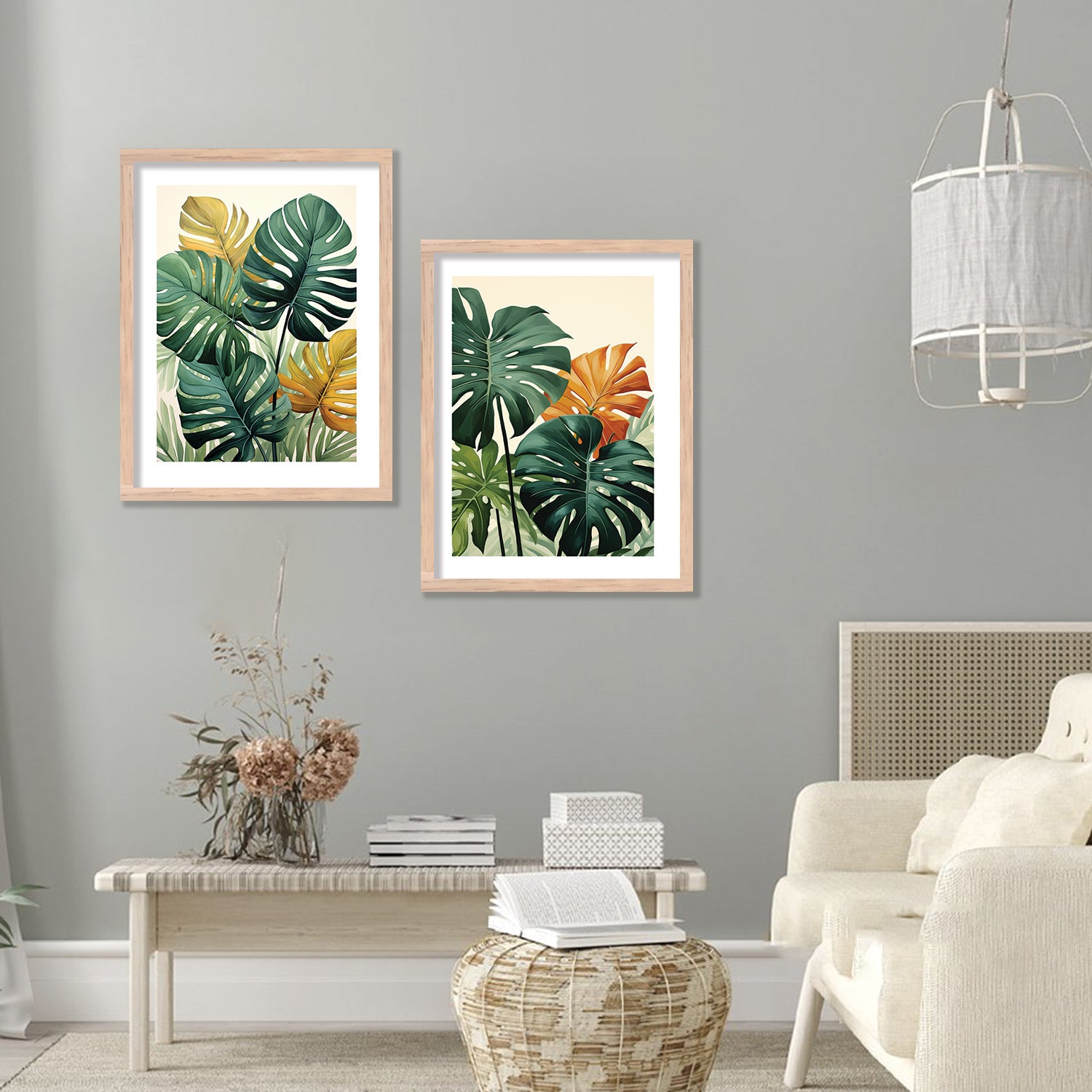 Nature Inspired Tropical Leafs Painting-Kotart