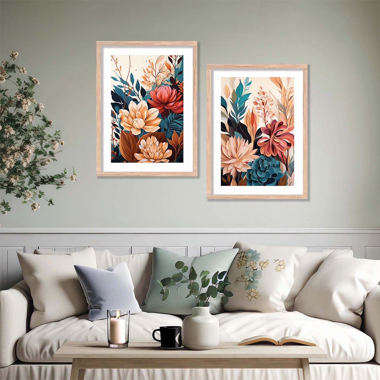 Floral Framed Posters for Home & Office Decor