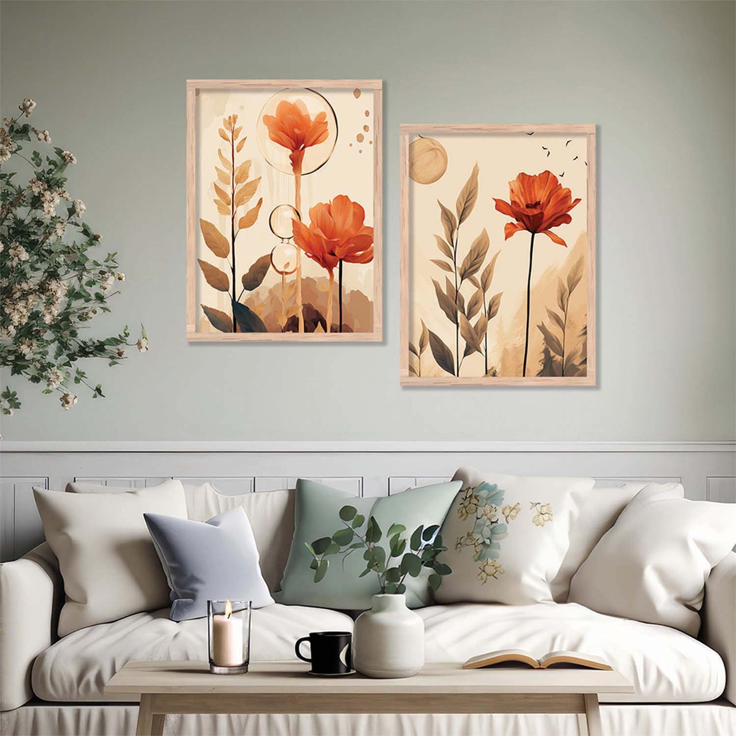 Graceful Floral Modern Art for Home and Office Wall Décor