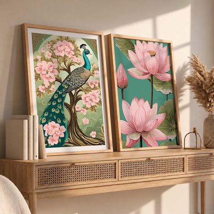 Floral Wall Decor For Office, Poster With Frames
