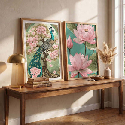 Floral Wall Decor For Office, Poster With Frames