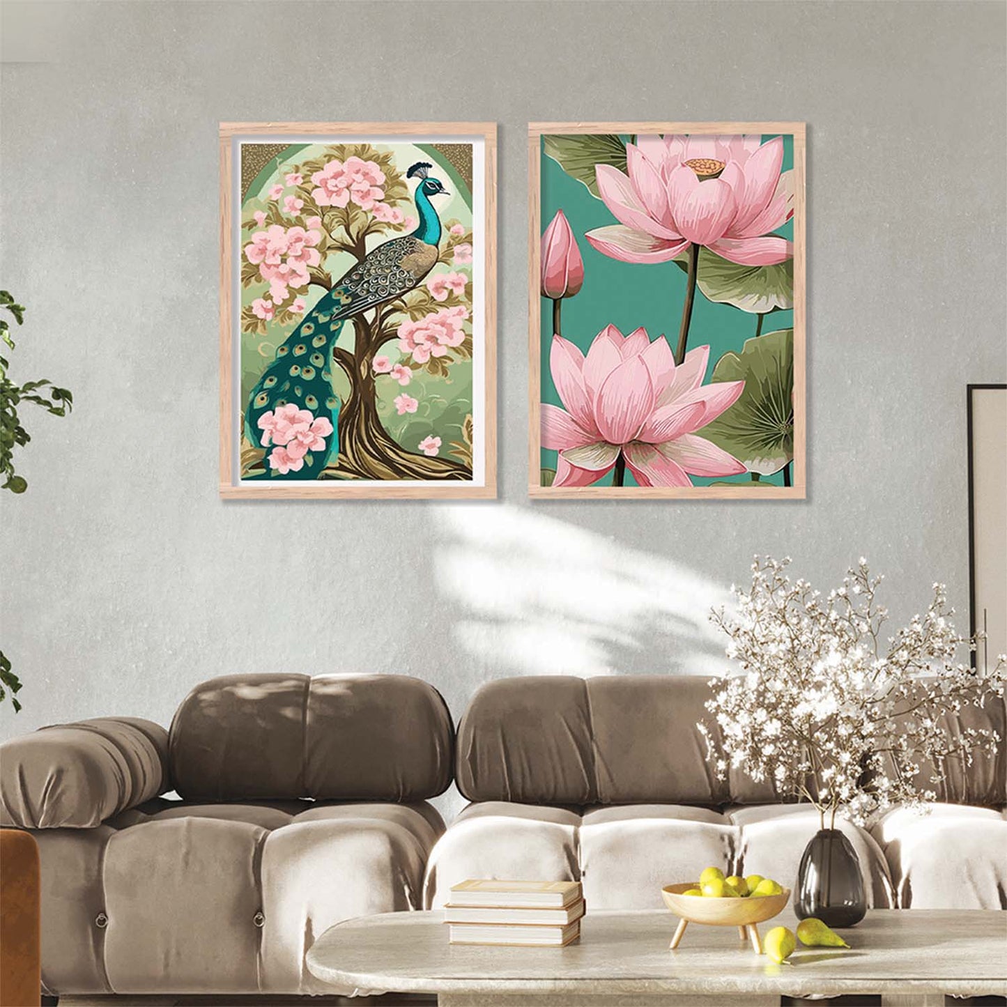 Floral Wall Decor For Office, Poster With Frames