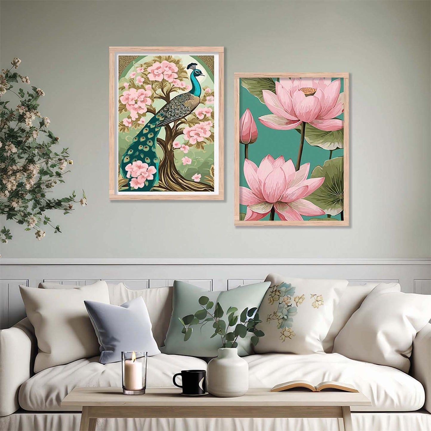 Floral Wall Decor For Office, Poster With Frames