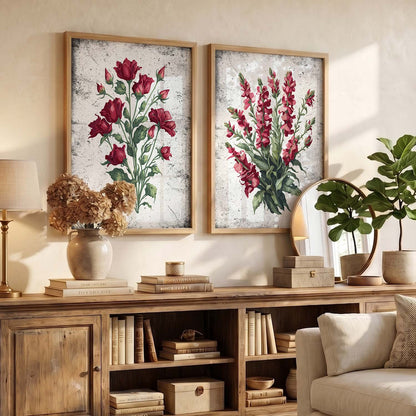 Floral Wall Art Home Decor For Living Room Office