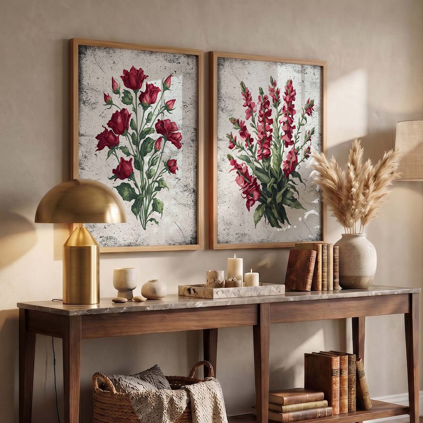 Floral Wall Art Home Decor For Living Room Office