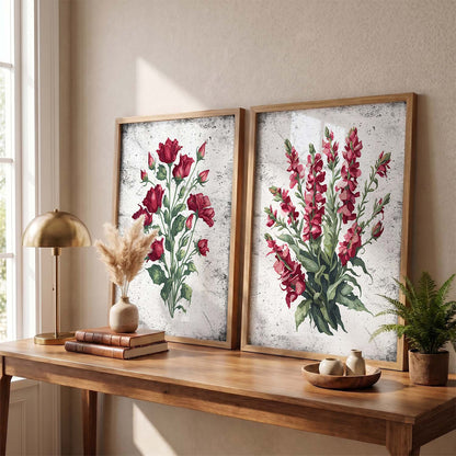 Floral Wall Art Home Decor For Living Room Office
