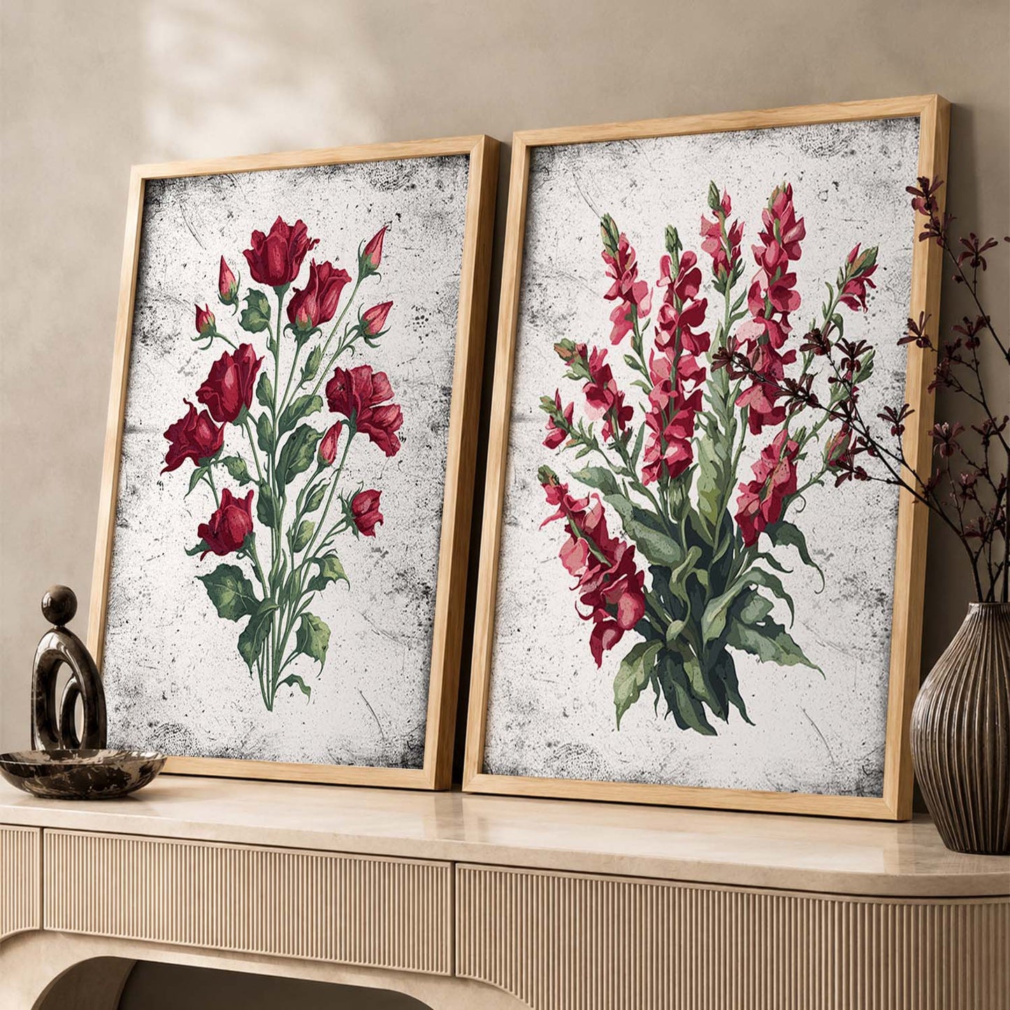 Floral Wall Art Home Decor For Living Room Office