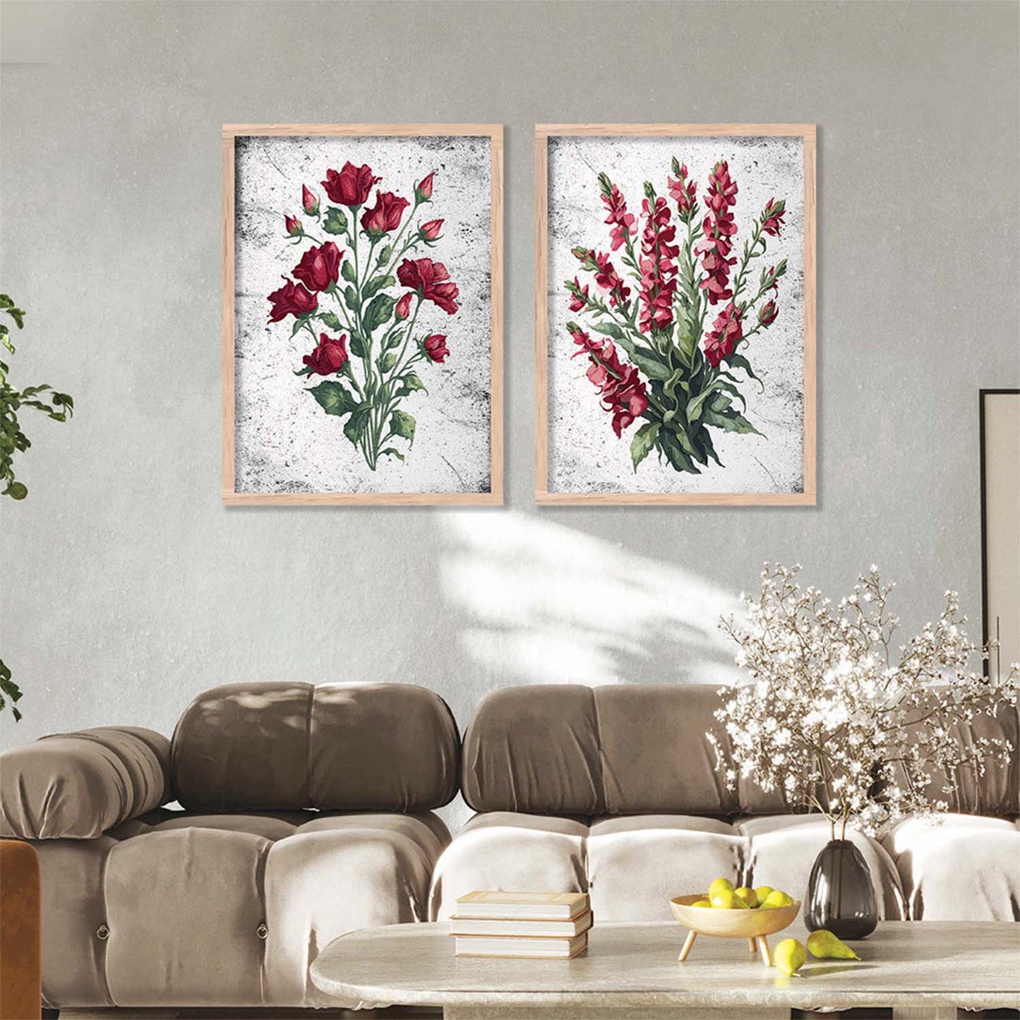 Floral Wall Art Home Decor For Living Room Office