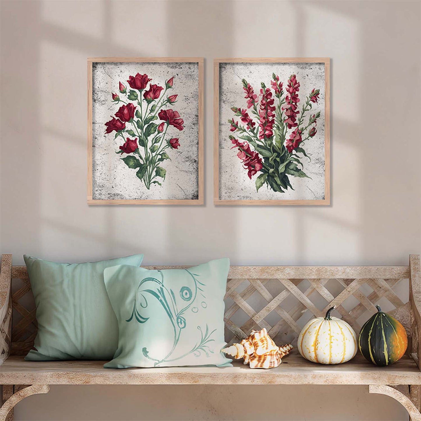 Floral Wall Art Home Decor For Living Room Office