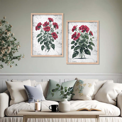 Floral Wall Art Home Decor For Living Room Office