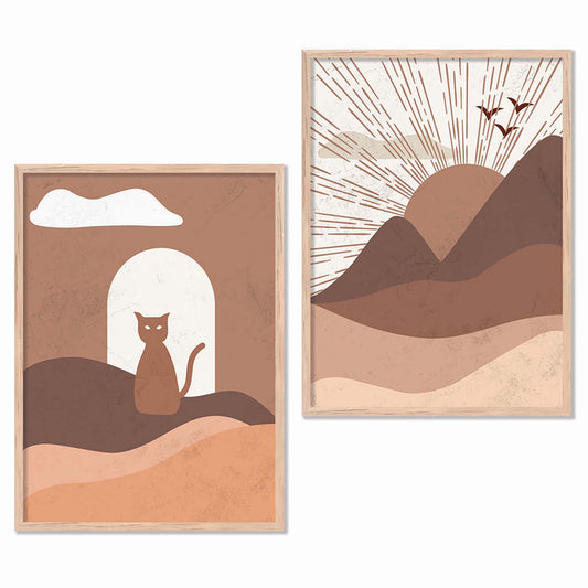 Boho Wall Art Home Decor, Poster With Frames