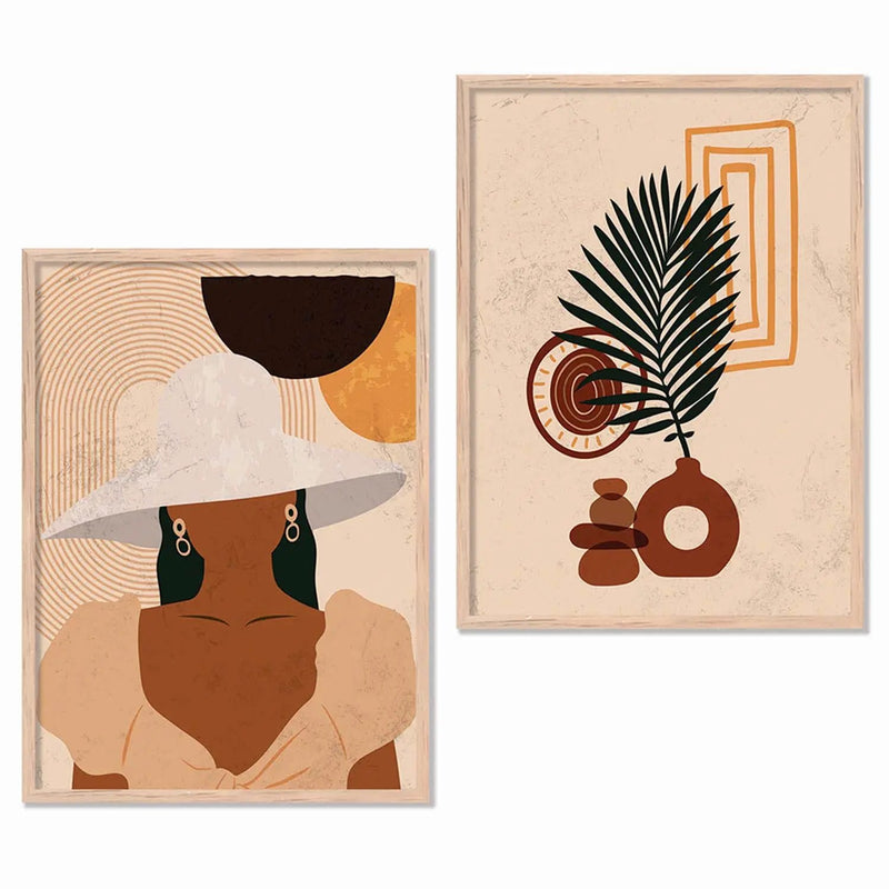 Boho Framed Wall Art Prints | Set of 2 | Home Decor