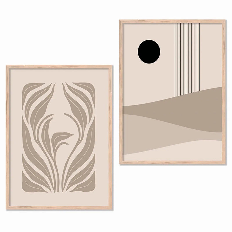 Boho Framed Wall Art Prints | Set of 2 | Home Decor