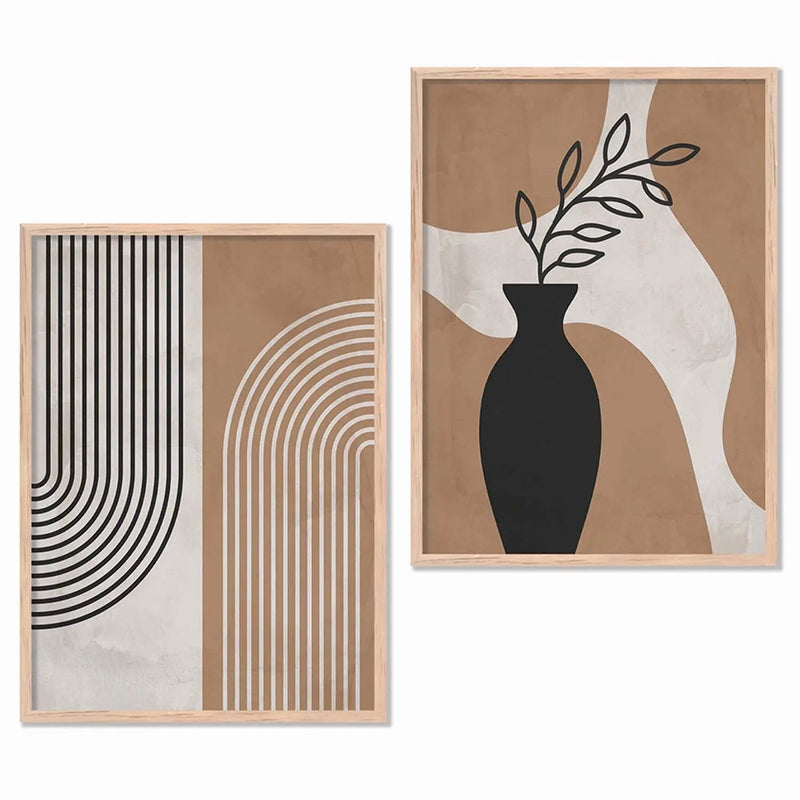 Boho Framed Wall Art Prints | Set of 2 | Home Decor