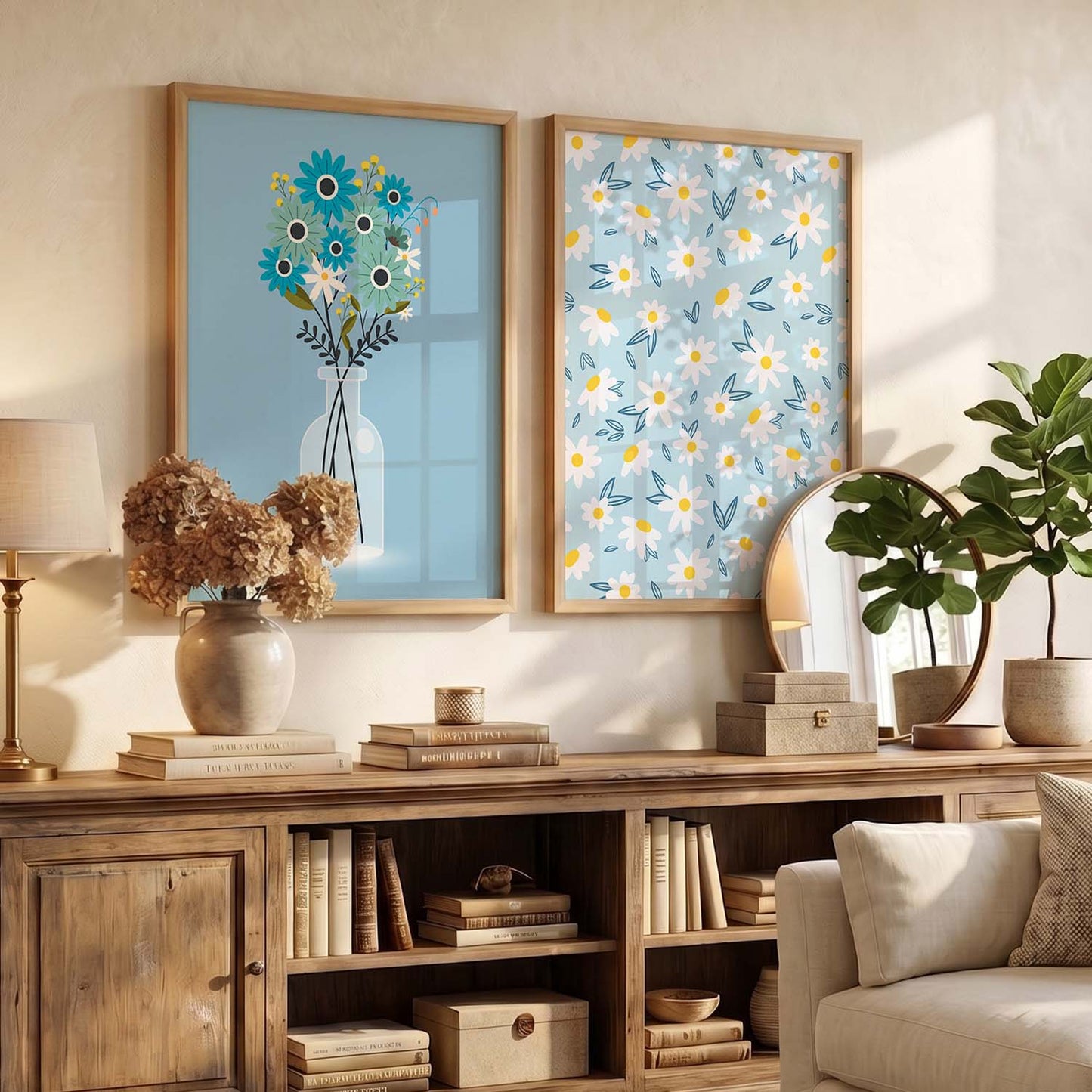 Floral Wall Art Home Decor, Poster With Frames