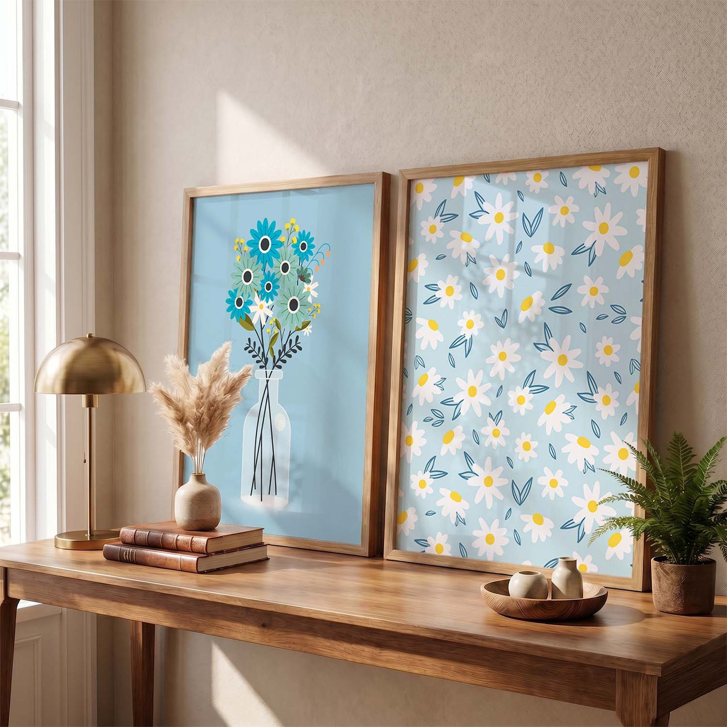 Floral Wall Art Home Decor, Poster With Frames