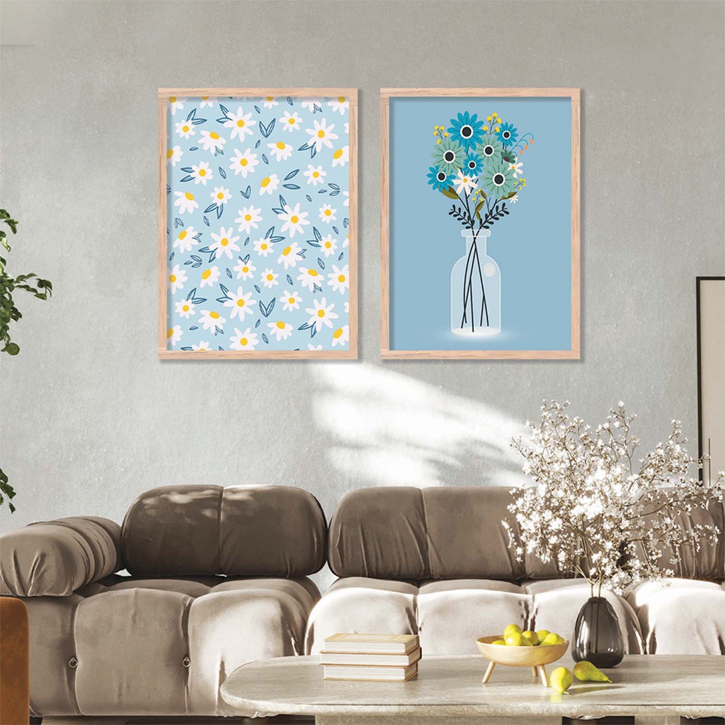 Floral Wall Art Home Decor, Poster With Frames