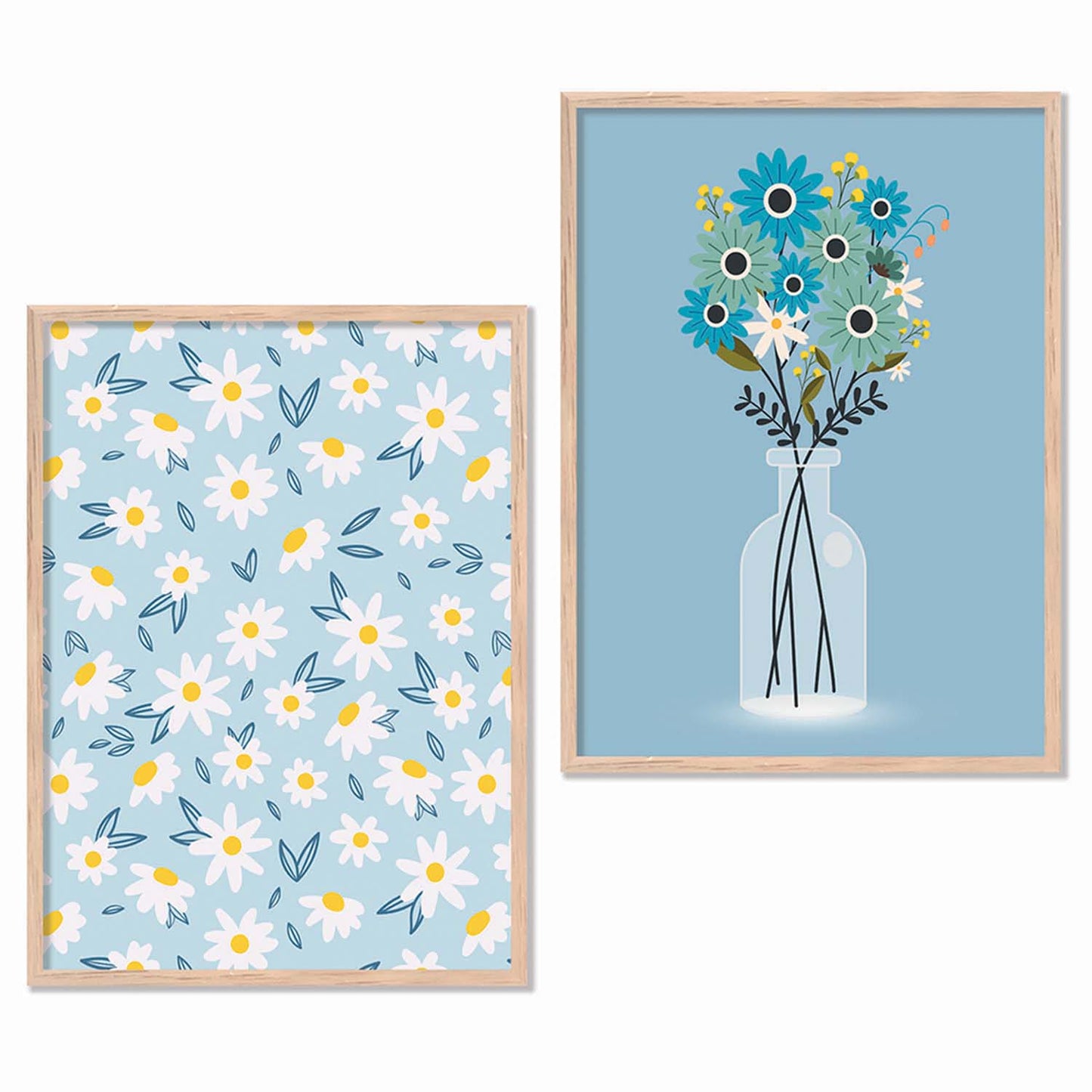 Floral Wall Art Home Decor, Poster With Frames