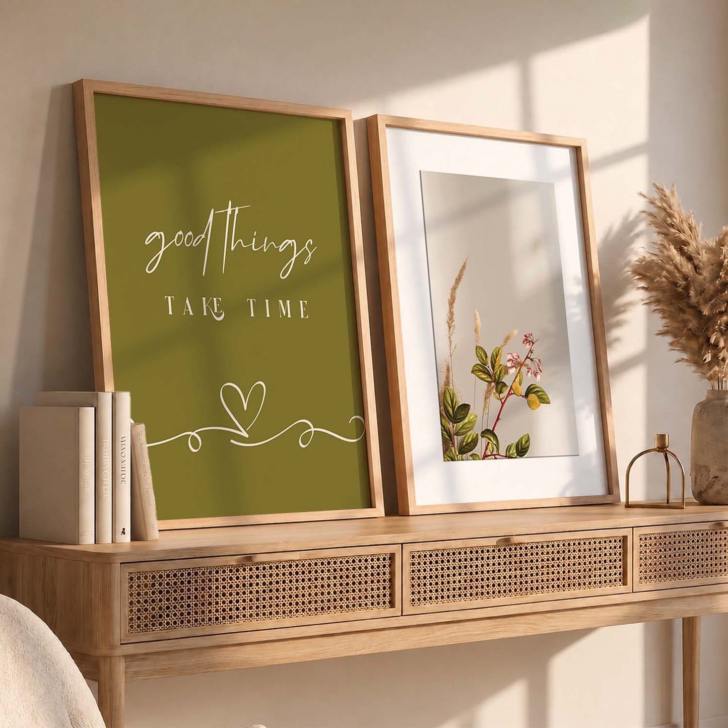 Modern Typography Motivational Quotes Wall Art Set of 2 Framed Prints for Bedroom