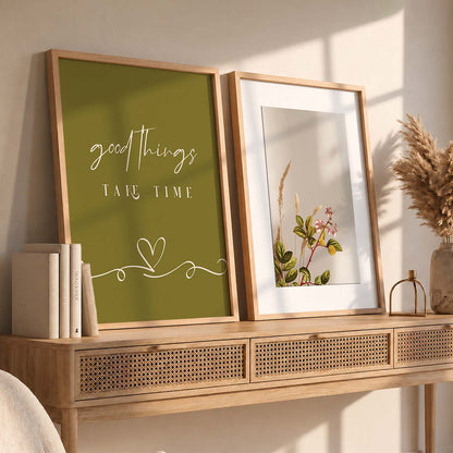 Modern Typography Motivational Quotes Wall Art Set of 2 Framed Prints for Bedroom