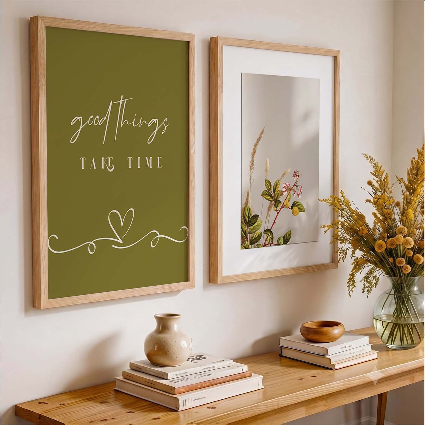 Modern Typography Motivational Quotes Wall Art Set of 2 Framed Prints for Bedroom