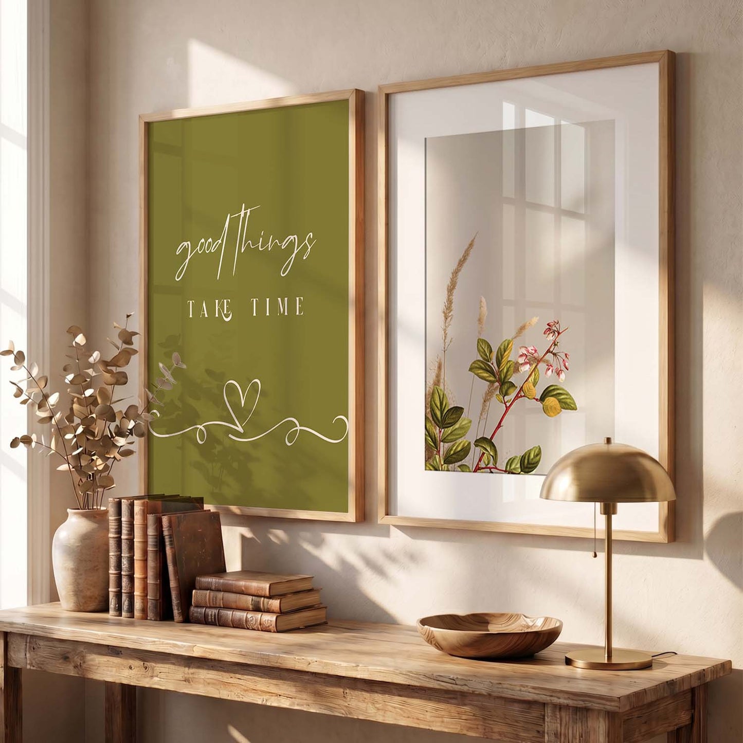 Modern Typography Motivational Quotes Wall Art Set of 2 Framed Prints for Bedroom