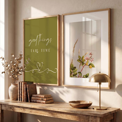Modern Typography Motivational Quotes Wall Art Set of 2 Framed Prints for Bedroom