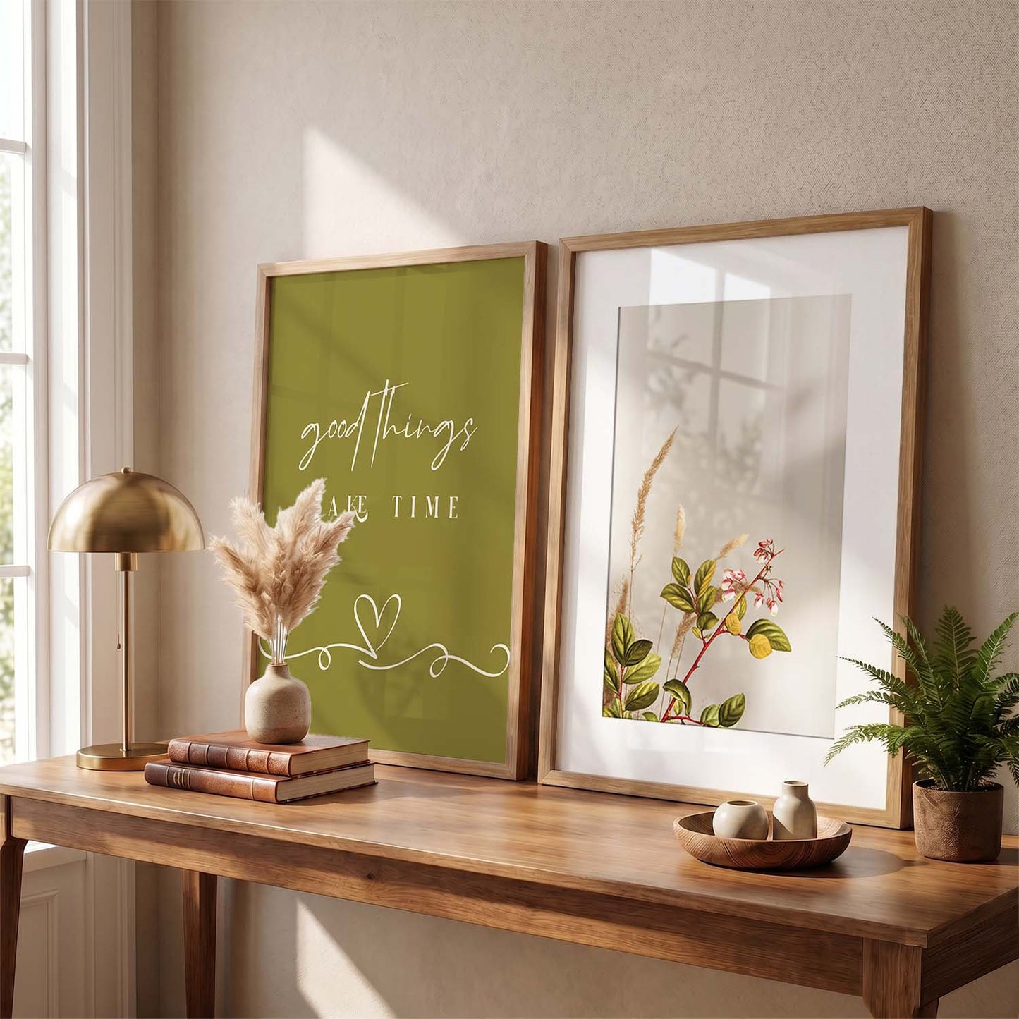Modern Typography Motivational Quotes Wall Art Set of 2 Framed Prints for Bedroom