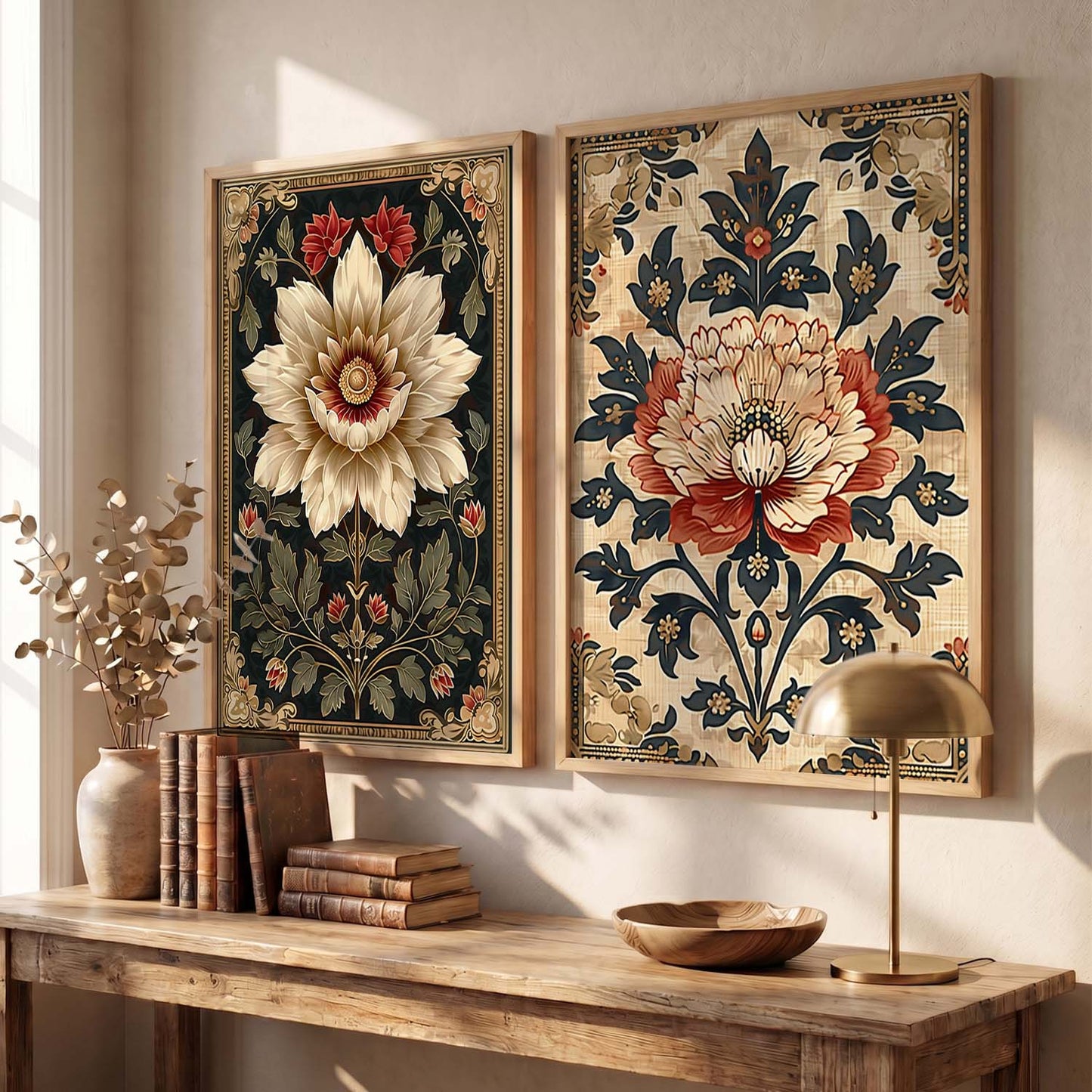 Traditional Floral Art Prints: Modern Portraits for Wall Decor