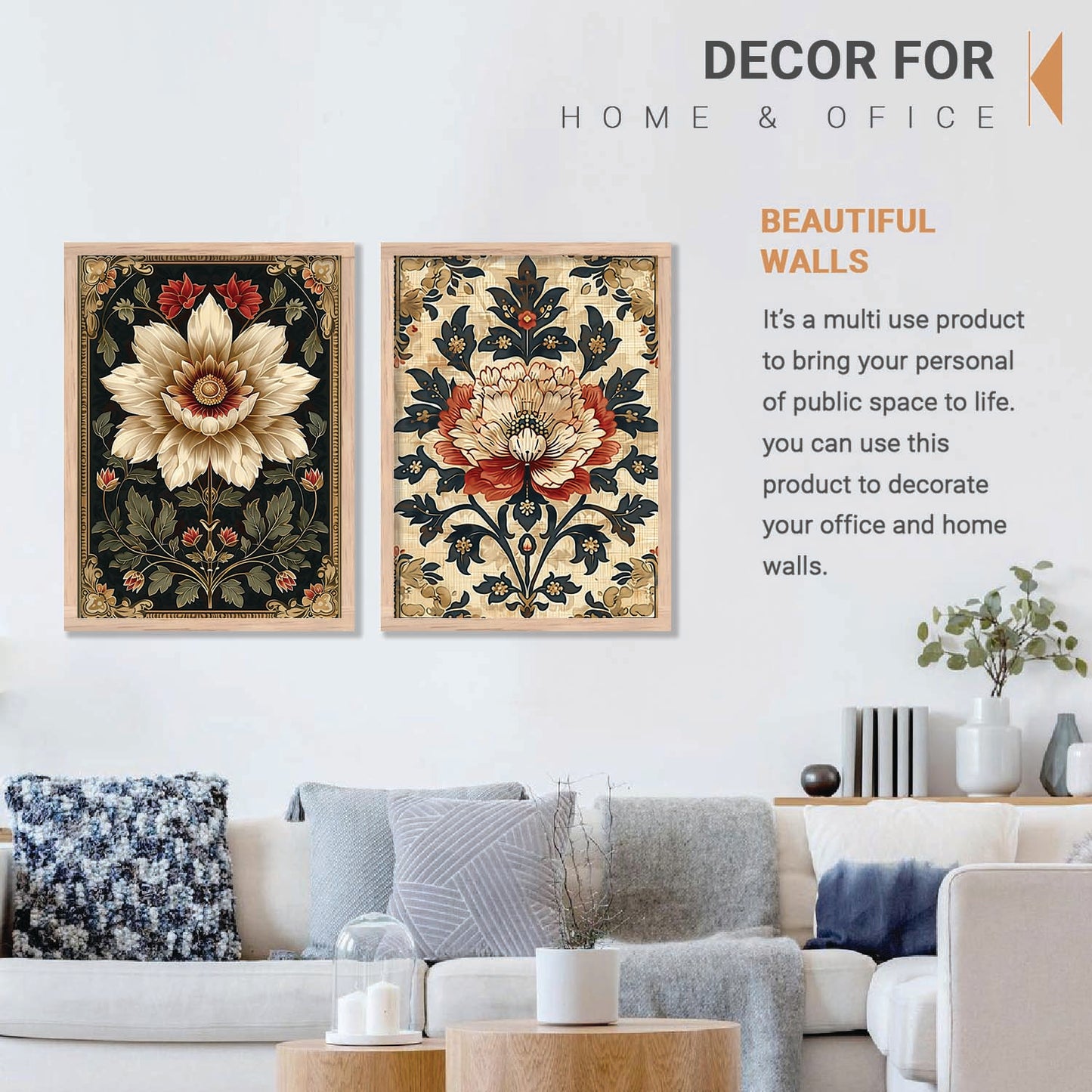 Traditional Floral Art Prints: Modern Portraits for Wall Decor