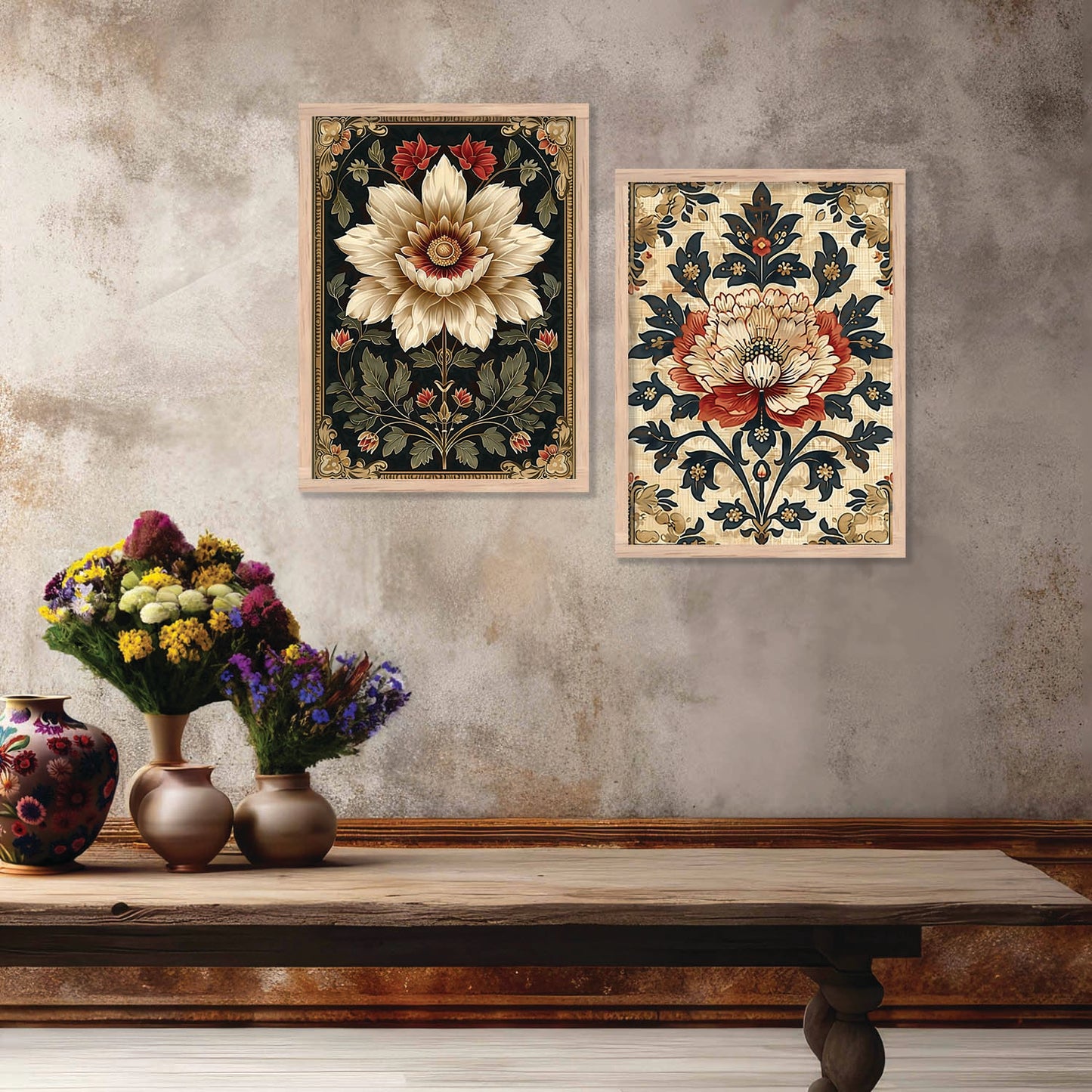 Traditional Floral Art Prints: Modern Portraits for Wall Decor