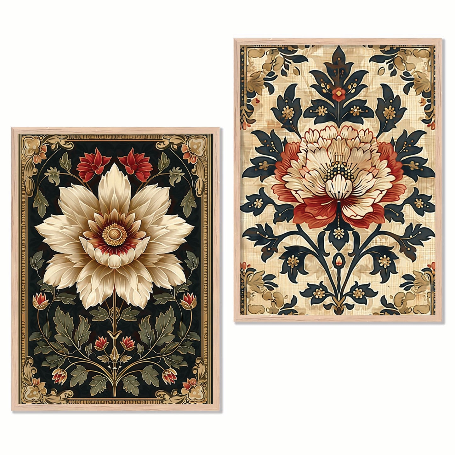 Traditional Floral Art Prints: Modern Portraits for Wall Decor