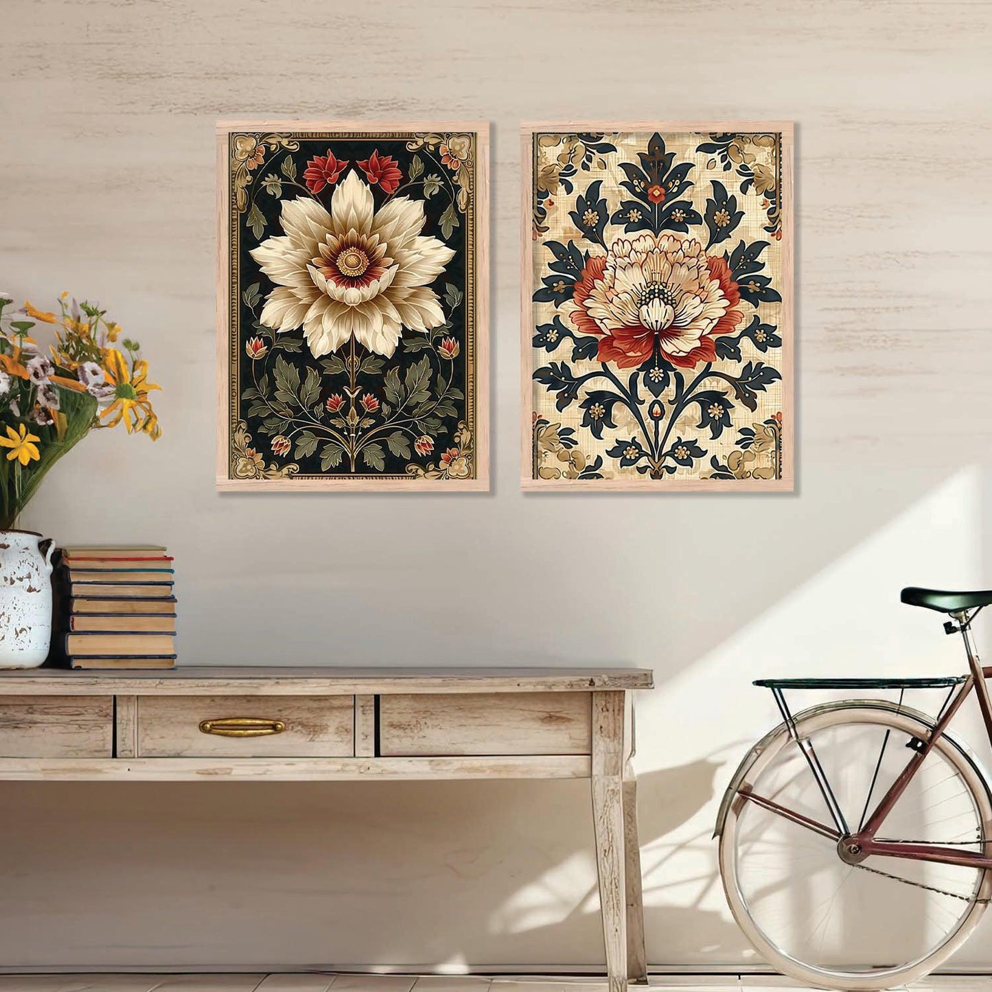 Traditional Floral Art Prints: Modern Portraits for Wall Decor