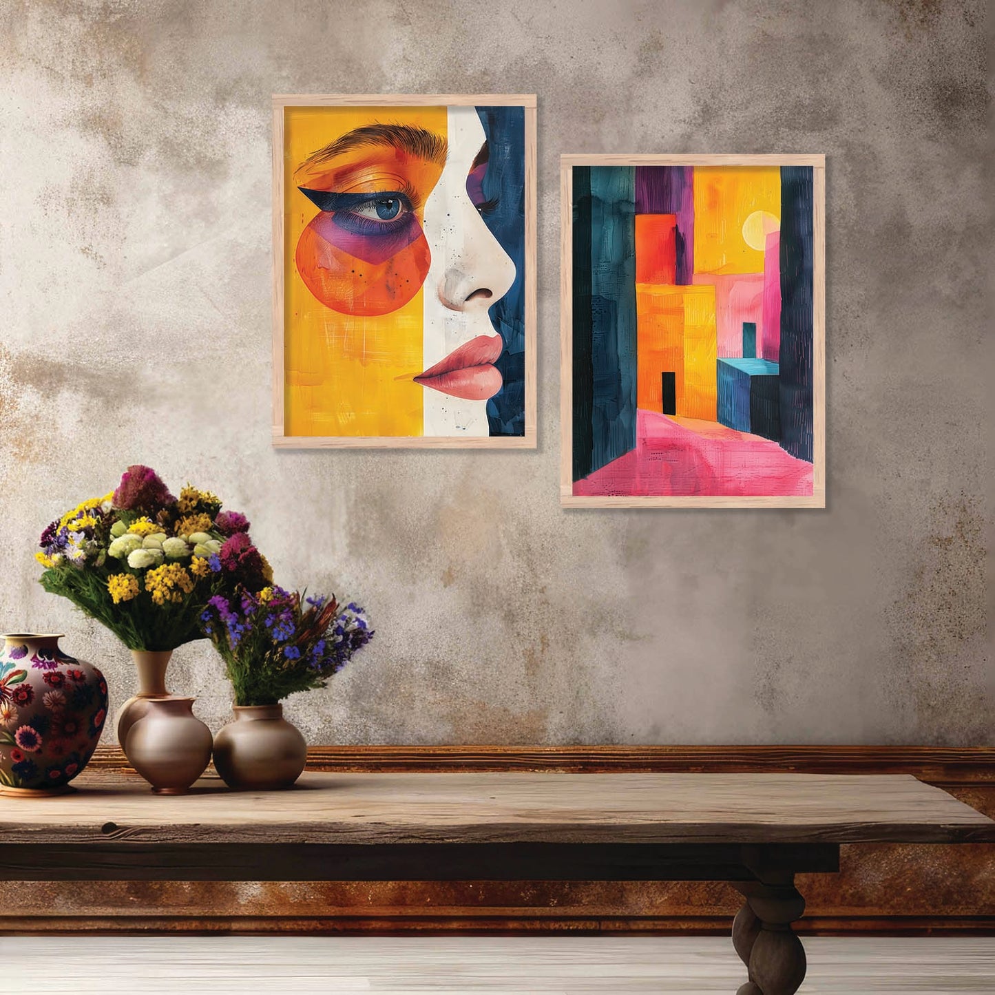 Abstract Wall Art Prints: Modern Portraits for Wall Decor