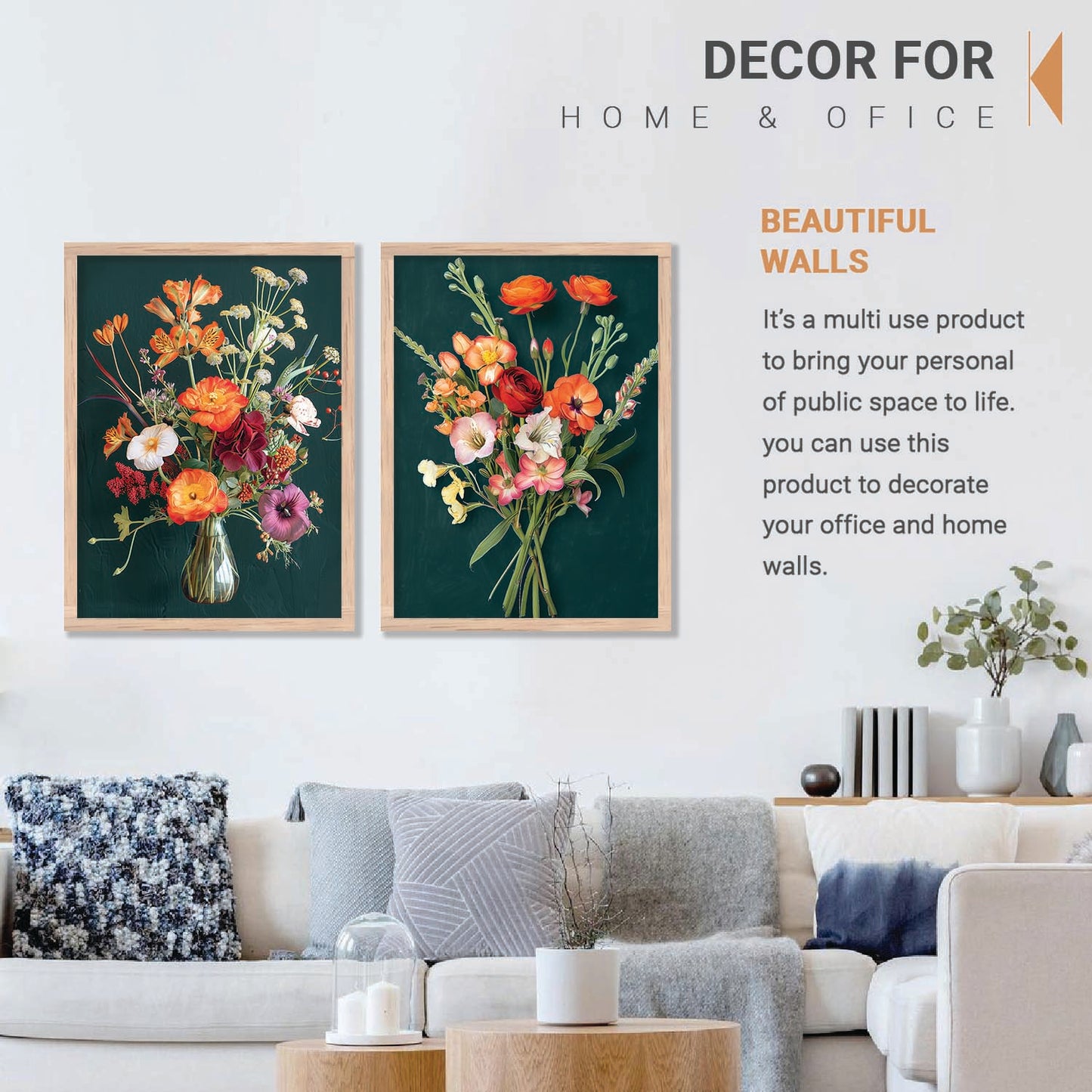 Floral Wall Art Prints: Modern Portraits for Wall Decor