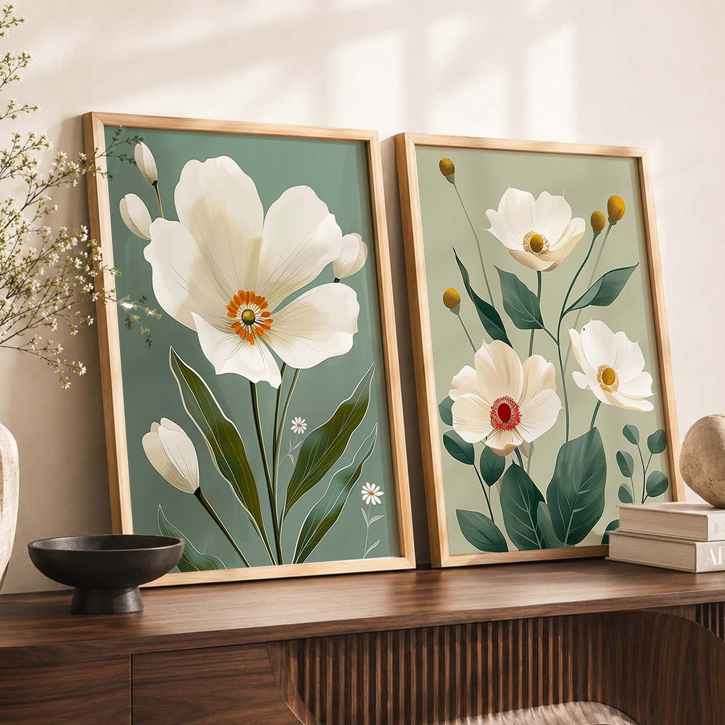 Floral Wall Print For Living Room Wall Decor