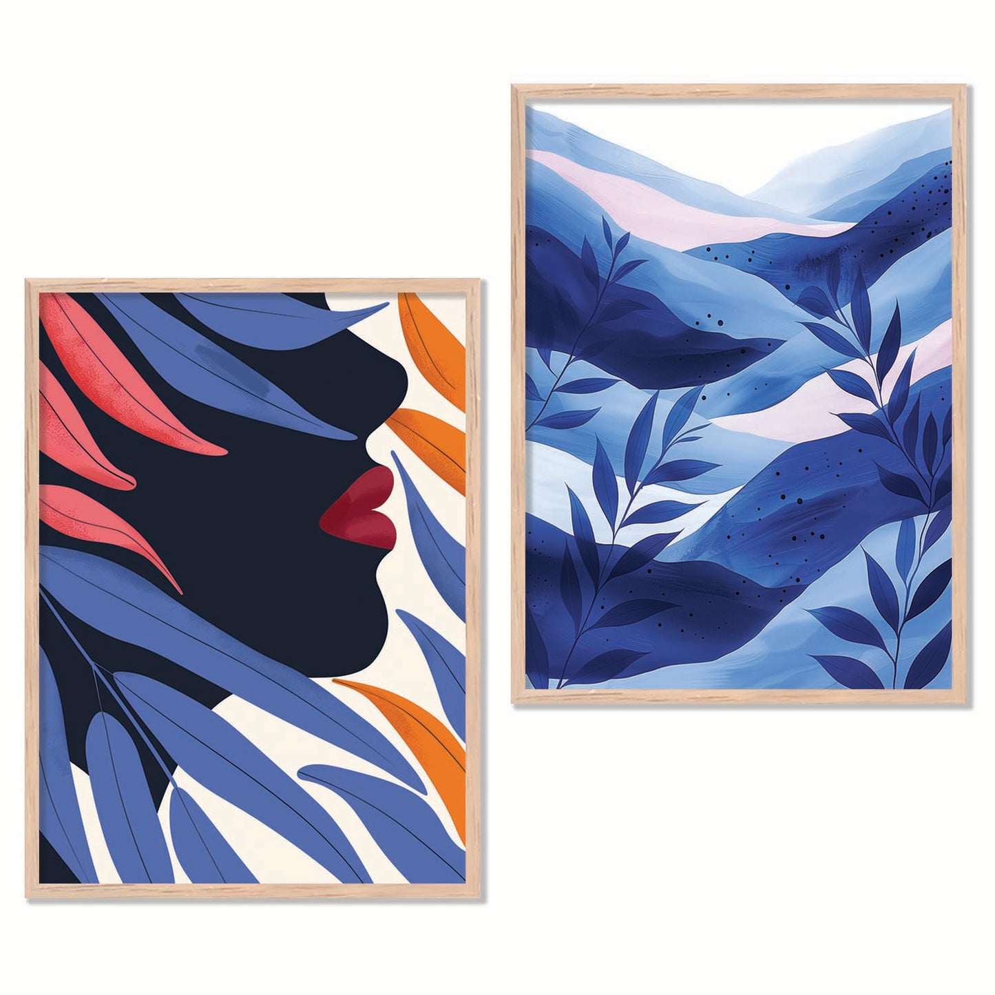 Leaves Wall Art Prints: Modern Portraits for Wall Decor