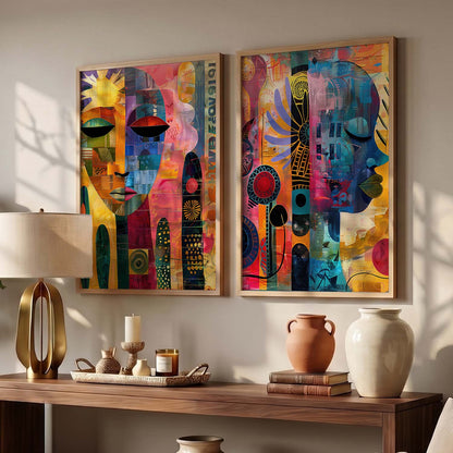 Abstract Wall Art Prints: Modern Portraits for Wall Decor