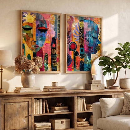 Abstract Wall Art Prints: Modern Portraits for Wall Decor