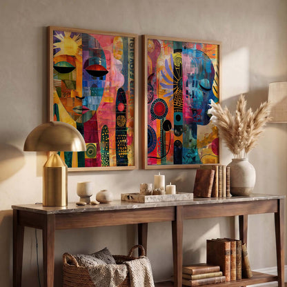 Abstract Wall Art Prints: Modern Portraits for Wall Decor