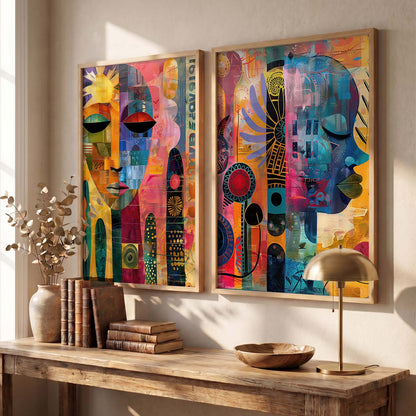 Abstract Wall Art Prints: Modern Portraits for Wall Decor