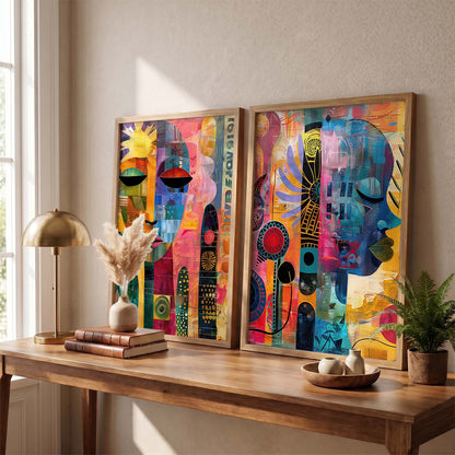 Abstract Wall Art Prints: Modern Portraits for Wall Decor