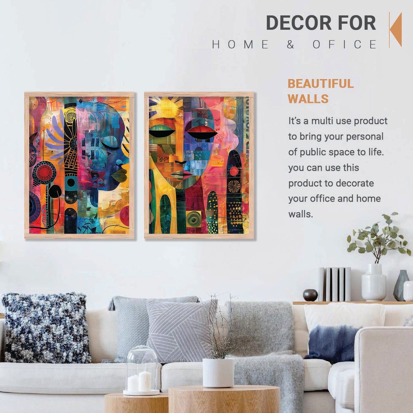 Abstract Wall Art Prints: Modern Portraits for Wall Decor