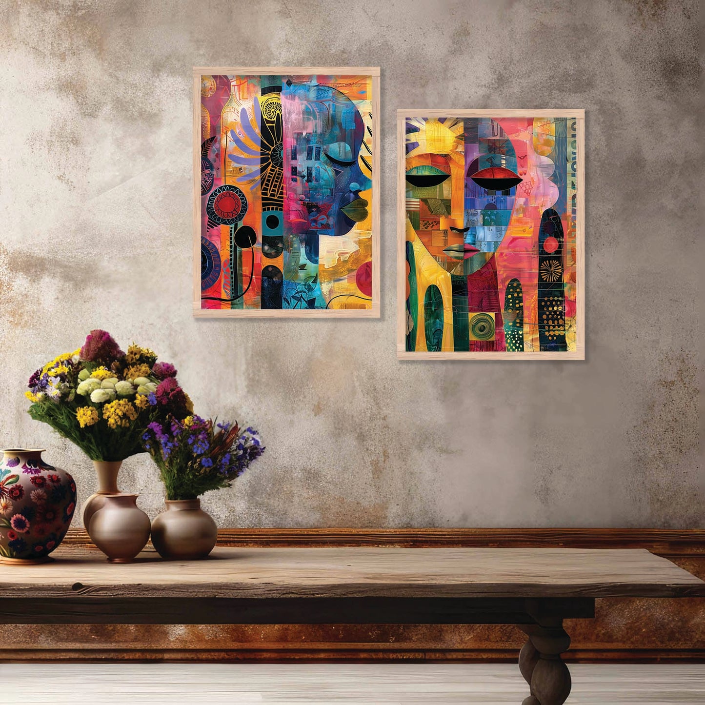 Abstract Wall Art Prints: Modern Portraits for Wall Decor