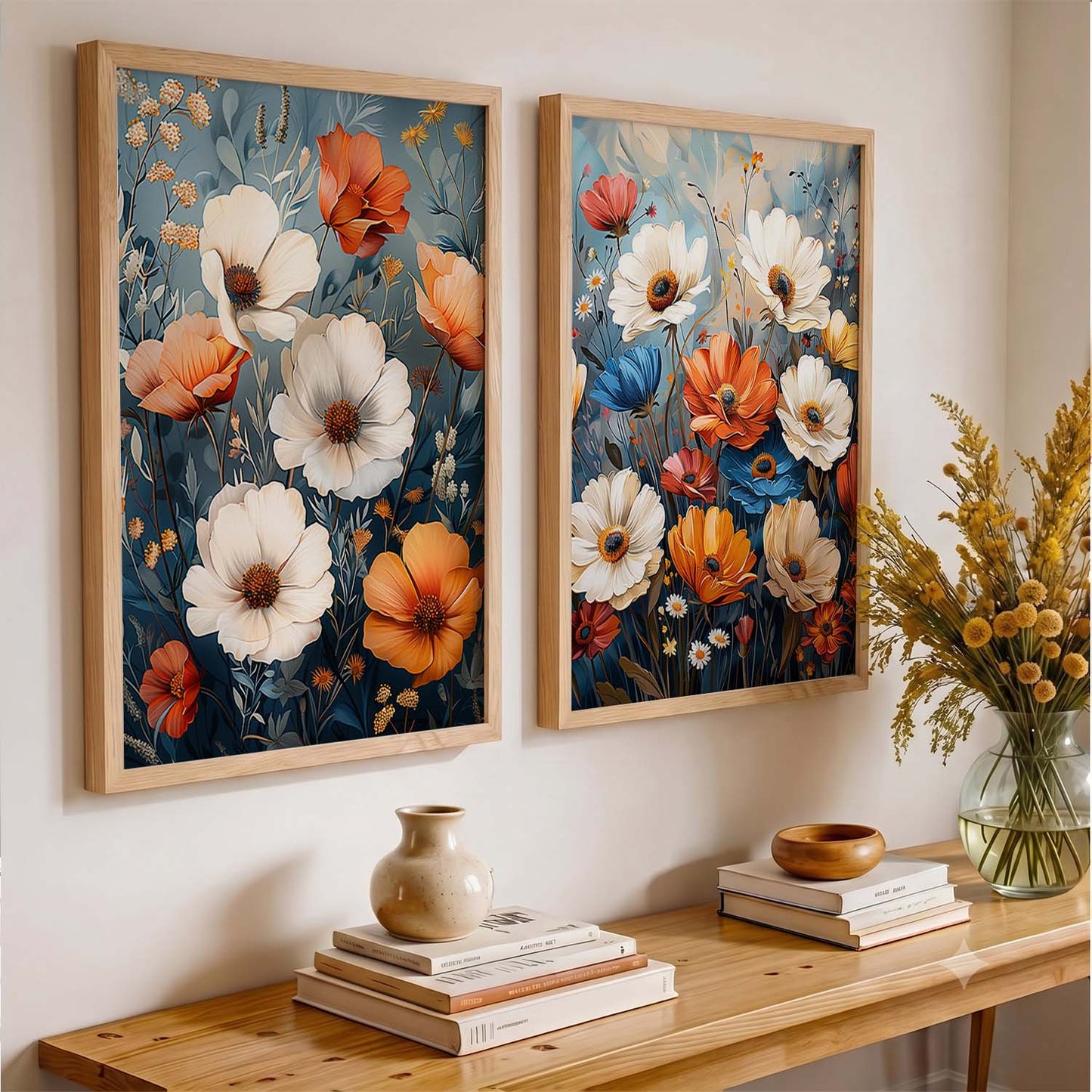 Floral  Wall  Print  For Living Room Wall Decor
