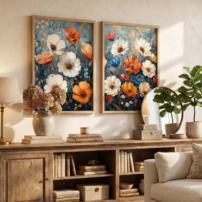 Floral  Wall  Print  For Living Room Wall Decor