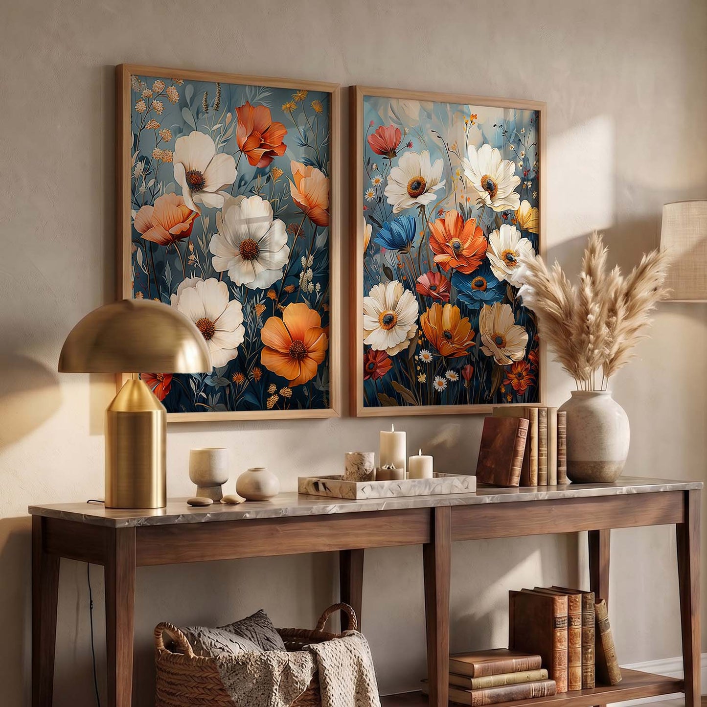 Floral  Wall  Print  For Living Room Wall Decor