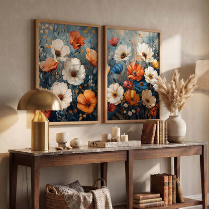 Floral  Wall  Print  For Living Room Wall Decor