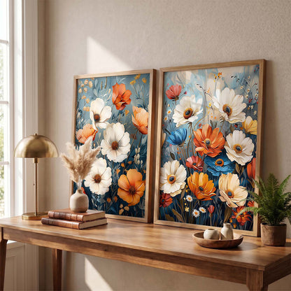 Floral  Wall  Print  For Living Room Wall Decor